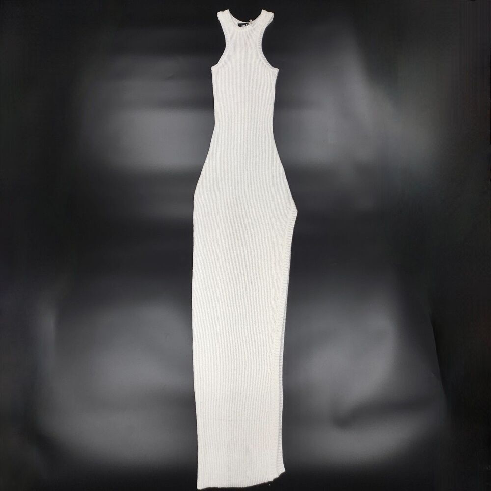 NWT Ser.o.ya Ira Dress White Ribbed Knit Tank Maxi Minimal Modern Clean Girl y2k